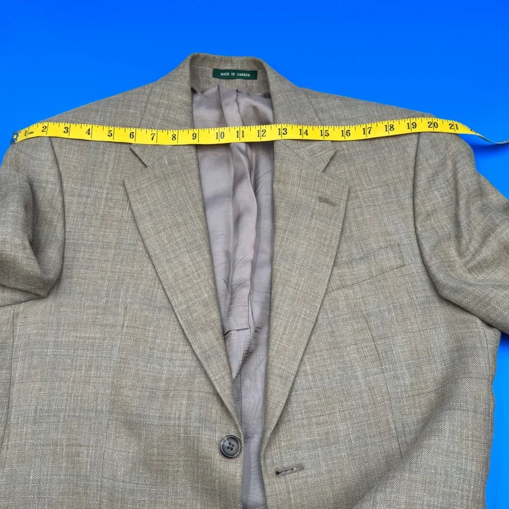 Lauren Ralph Lauren Mens Tan Plaid Wool‎ Blend Sport Coat Blazer Jacket